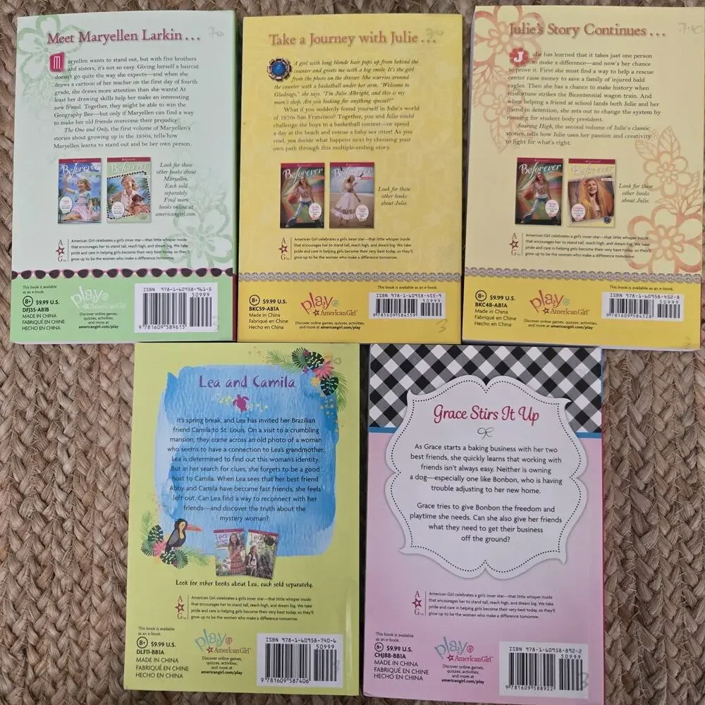 Set of 5 American Girl‎ Doll Books Girl of Year Lea, Grace, Julie, Maryellen